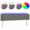 Cabecero con LED de tela gris oscuro 203x16x78/88 cm 2