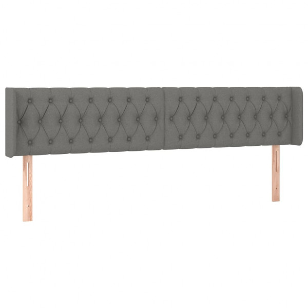 Cabecero con LED de tela gris oscuro 203x16x78/88 cm M 3