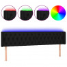 Cabeceira de cama c/ luzes LED tecido 203x16x78/88 cm preto 2