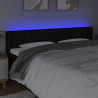 Cabecero con LED de tela negro 203x16x78/88 cm 4