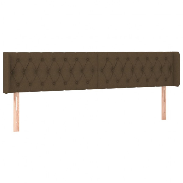Cabeceira de cama c/ luzes LED tecido 203x16x78/88 cm castanho M 3