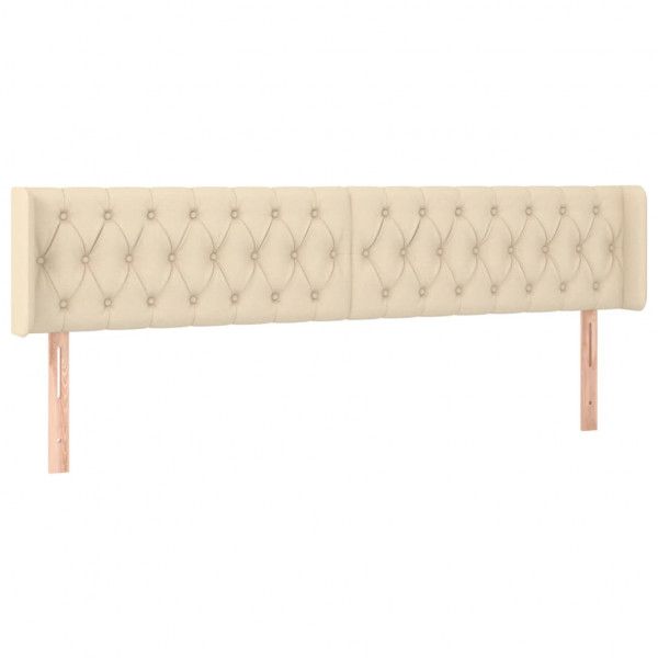Cabecero con LED de tela crema 203x16x78/88 cm M 3