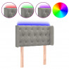 Cabecero con LED de terciopelo gris claro 83x16x78/88 cm 2
