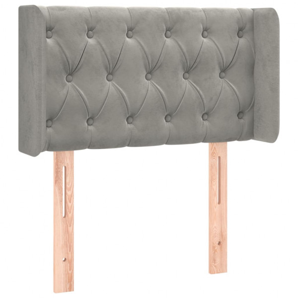 Cabecero con LED de terciopelo gris claro 83x16x78/88 cm M 3