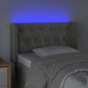 Cabecero con LED de terciopelo gris claro 83x16x78/88 cm 4