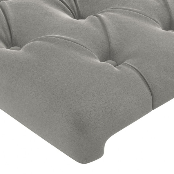 Cabecero con LED de terciopelo gris claro 83x16x78/88 cm M 5