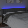 Cabecero con LED de tela gris oscuro 163x16x78/88 cm 4