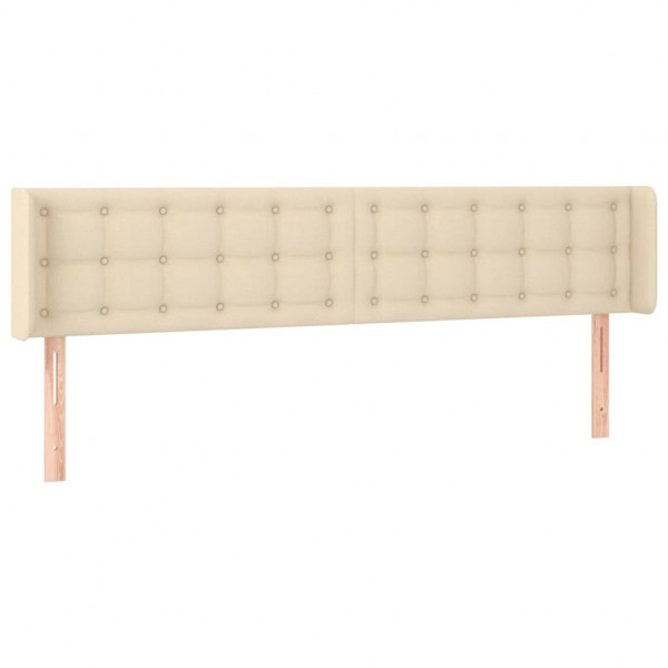 Cabeceira de cama c/ luzes LED tecido 183x16x78/88 cm cor creme M 3