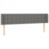 Cabeceira cama c/ luzes LED tecido 203x16x78/88cm cinza-escuro 3