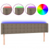 Cabecero con LED de tela gris taupe 203x16x78/88 cm 2