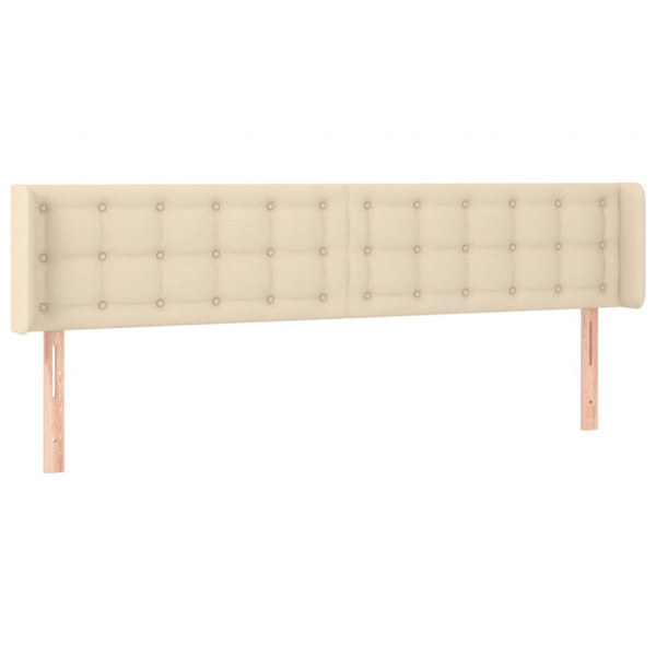 Cabeceira de cama c/ luzes LED tecido 203x16x78/88 cm cor creme M 3