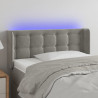 Cabecero con LED de terciopelo gris claro 103x16x78/88 cm 1