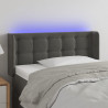 Cabecero con LED de terciopelo gris oscuro 103x16x78/88 cm 1