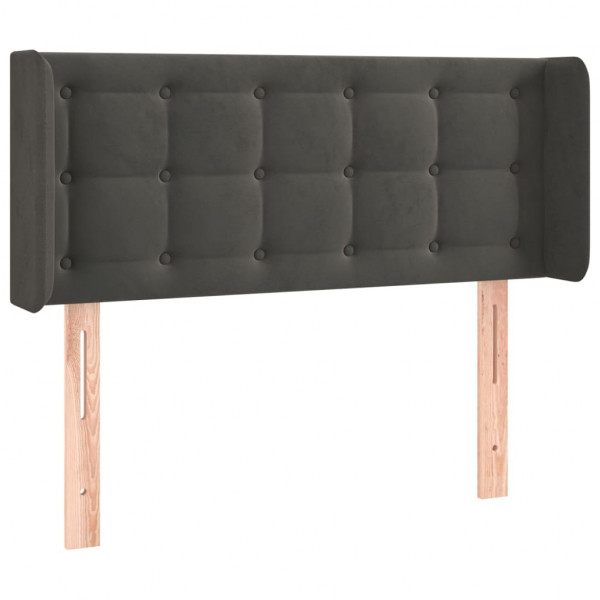 Cabeceira cama c/ luzes LED veludo 103x16x78/88 cm cinza-escuro M 3
