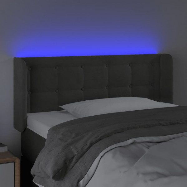Cabecero con LED de terciopelo gris oscuro 103x16x78/88 cm M 4