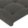 Cabeceira cama c/ luzes LED veludo 103x16x78/88 cm cinza-escuro 5