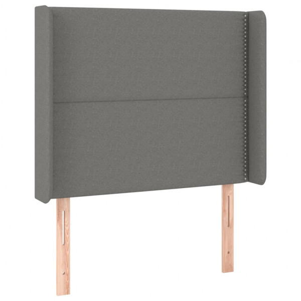 Cabecero con LED de tela gris oscuro 83x16x118/128 cm M 3