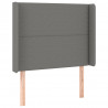 Cabeceira cama c/ luzes LED tecido 83x16x118/128cm cinza-escuro 3
