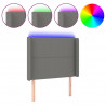 Cabecero con LED de tela gris oscuro103x16x118/128 cm 2