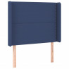 Cabeceira de cama c/ luzes LED tecido 103x16x118/128 cm azul 3