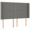 Cabecero con LED de tela gris oscuro 147x16x118/128 cm 3