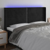 Cabecero con LED de terciopelo negro 183x16x118/128 cm 1