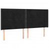 Cabeceira de cama c/ luzes LED veludo 183x16x118/128 cm preto 3