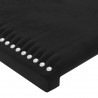 Cabecero con LED de terciopelo negro 183x16x118/128 cm 5