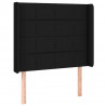 Cabecero con LED de tela negro 103x16x118/128 cm 3