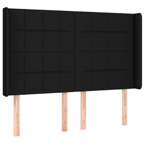 Cabecero con LED de tela negro 147x16x118/128 cm M 3