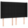 Cabeceira de cama c/ luzes LED tecido 147x16x118/128 cm preto 3