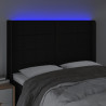 Cabecero con LED de tela negro 147x16x118/128 cm 4