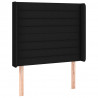 Cabeceira de cama c/ luzes LED tecido 103x16x118/128 cm preto 3