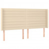 Cabeceira cama c/ luzes LED tecido 163x16x118/128 cm cor creme 3