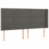 Cabecero con LED de terciopelo gris oscuro 203x16x118/128 cm 3
