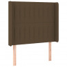 Cabeceira de cama c/ luzes LED tecido 93x16x118/128 cm castanho 3