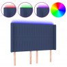 Cabecero con LED de tela azul 147x16x118/128 cm 2