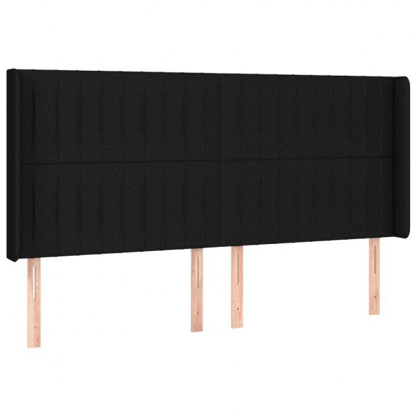 Cabecero con LED de tela negro 203x16x118/128 cm M 3