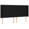 Cabeceira de cama c/ luzes LED tecido 203x16x118/128 cm preto 3