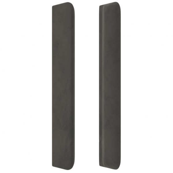 Cabecero con LED de terciopelo gris oscuro 203x16x118/128 cm M 5