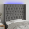 Cabecero con LED de tela gris oscuro103x16x118/128 cm 1