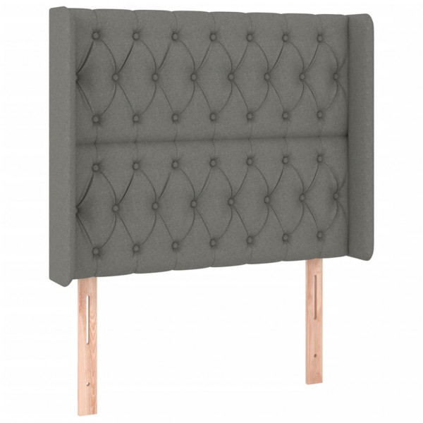Cabecero con LED de tela gris oscuro103x16x118/128 cm M 3