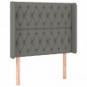 Cabeceira de cama c/ LED tecido 103x16x118/128 cm cinza-escuro 3
