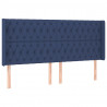 Cabecero con LED de tela azul 203x16x118/128 cm 3