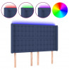 Cabecero con LED de tela azul 147x16x118/128 cm 2