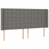 Cabecero con LED de tela gris oscuro 163x16x118/128 cm 3