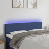 Cabeceira de cama c/ luzes LED tecido 144x5x78/88 cm cor creme 1