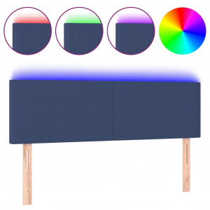 Cabecero con LED de tela color crema 144x5x78/88 cm H