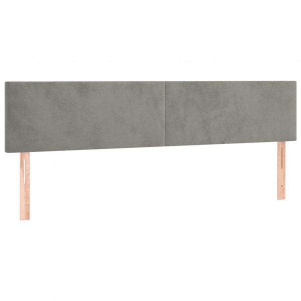Cabecero con LED de terciopelo gris claro 160x5x78/88 cm M 4