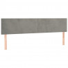 Cabecero con LED de terciopelo gris claro 160x5x78/88 cm 4